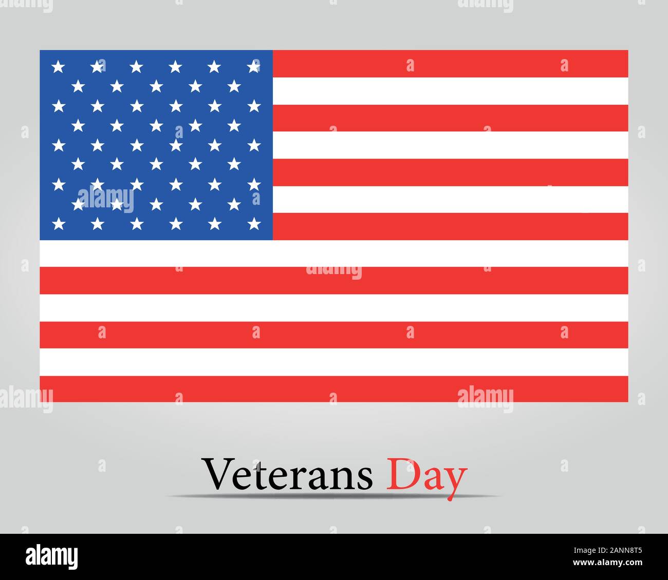 Veterans Day with USA flag on white background. Veteran's Day and flag