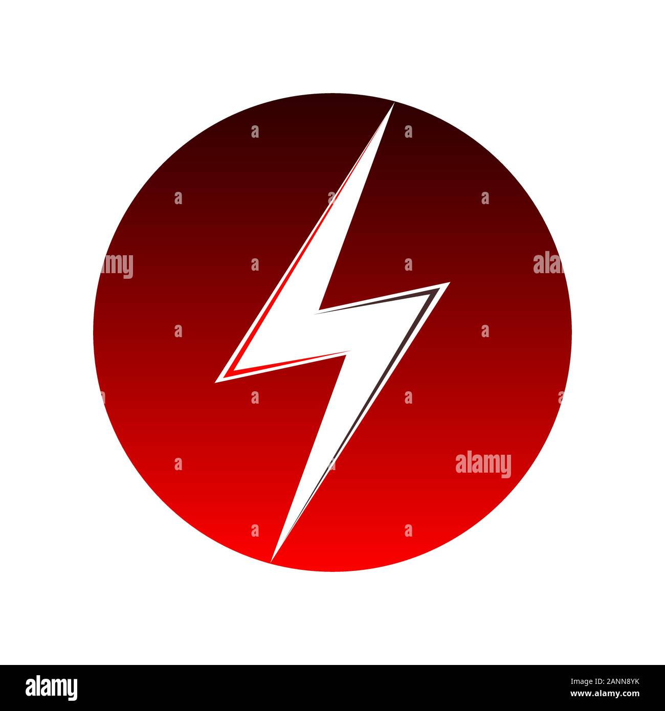 Red lightning icon. Sign of lightning - vector illustration Stock