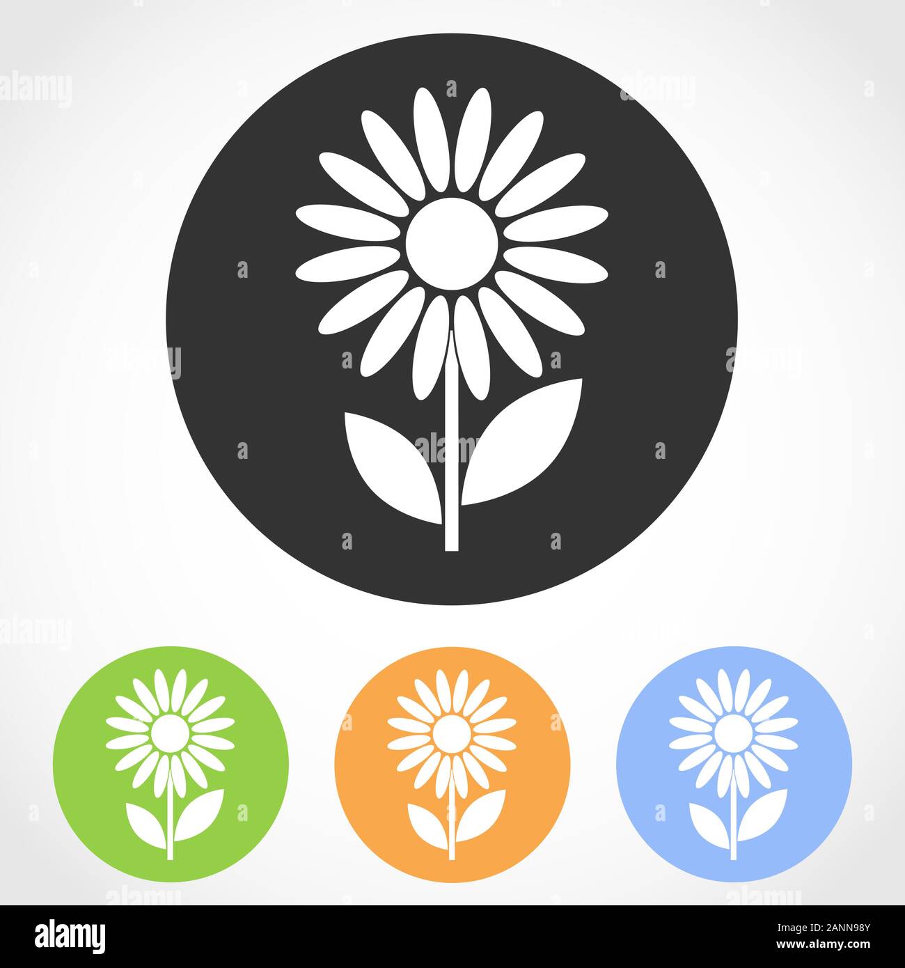 Flower icons isolated on white background. Flat flower - vector ...
