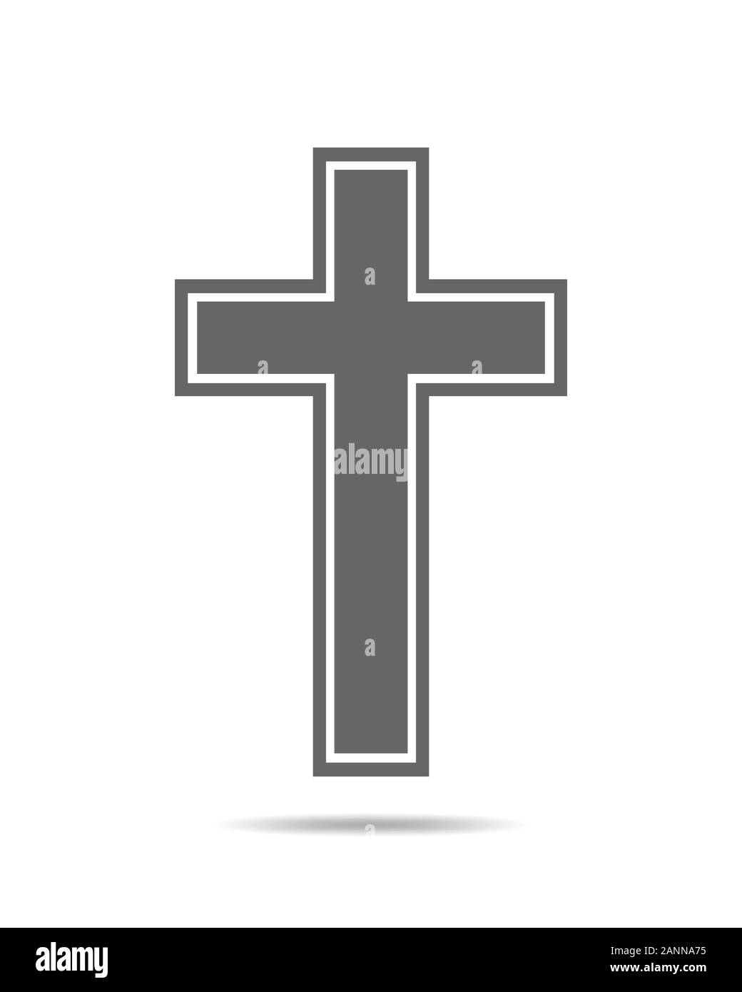 Cross icon - flat vector image. Simple black Christian Cross - vector ...