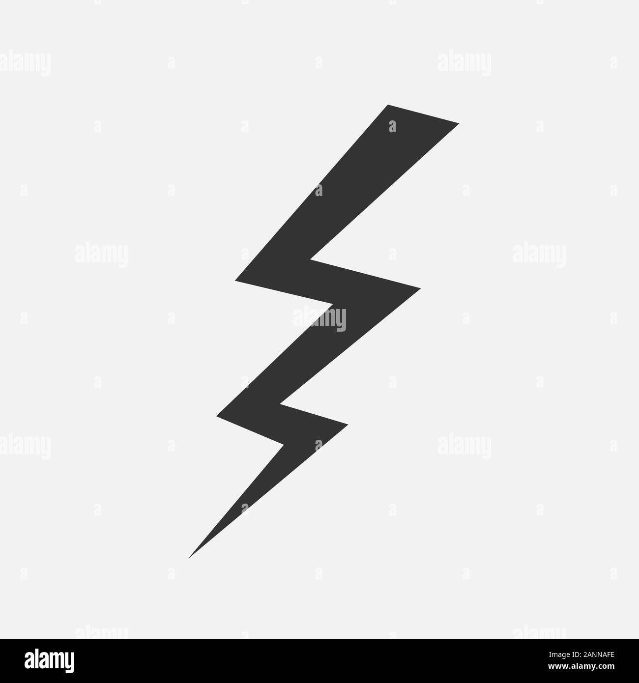 Lightning icon - vector illustration. Flat black lightning on grey ...