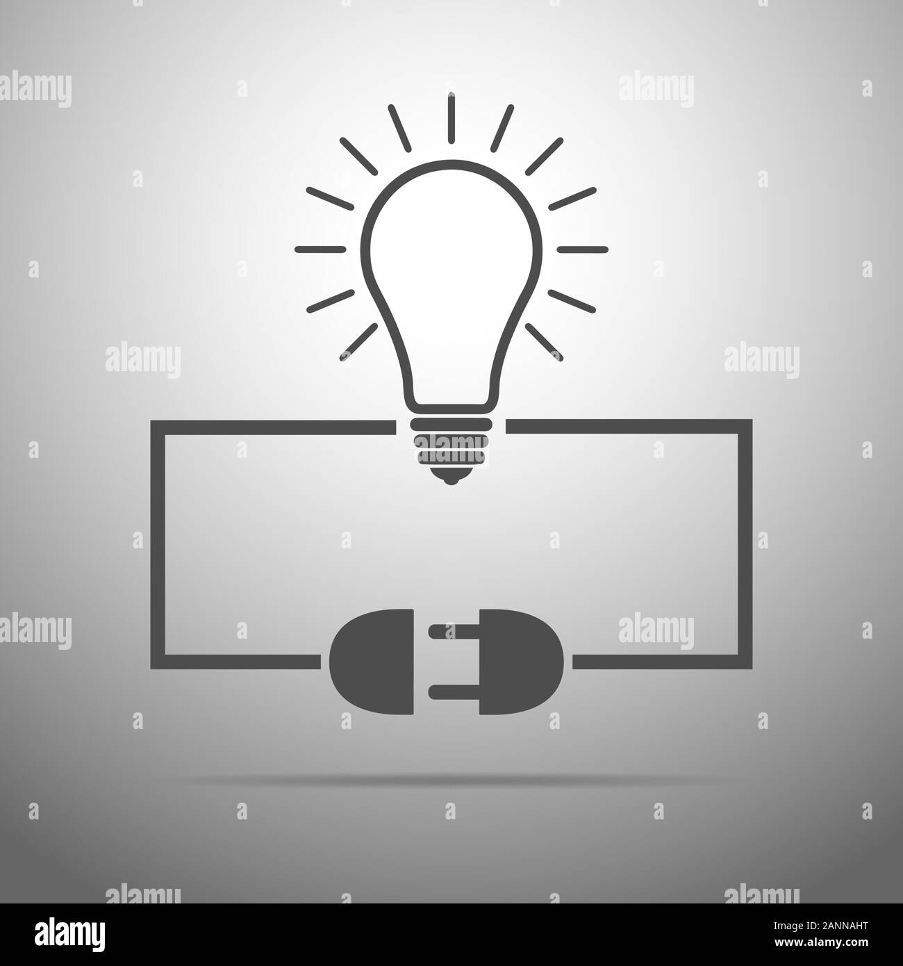 Light bulb, wire plug and socket vector illustration. Concept