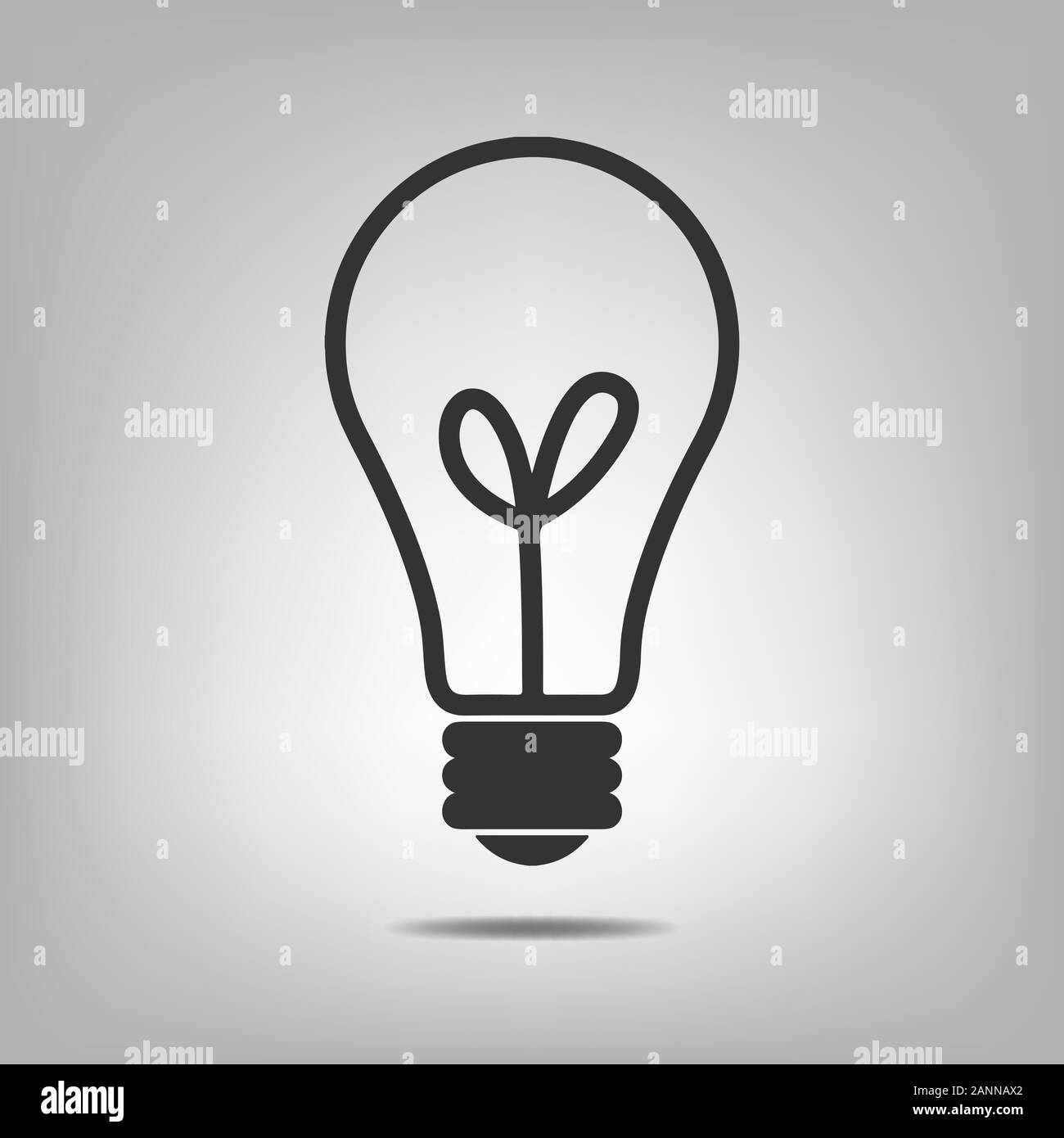 Lightbulb icon. Black light bulb vector illustration. Flat design
