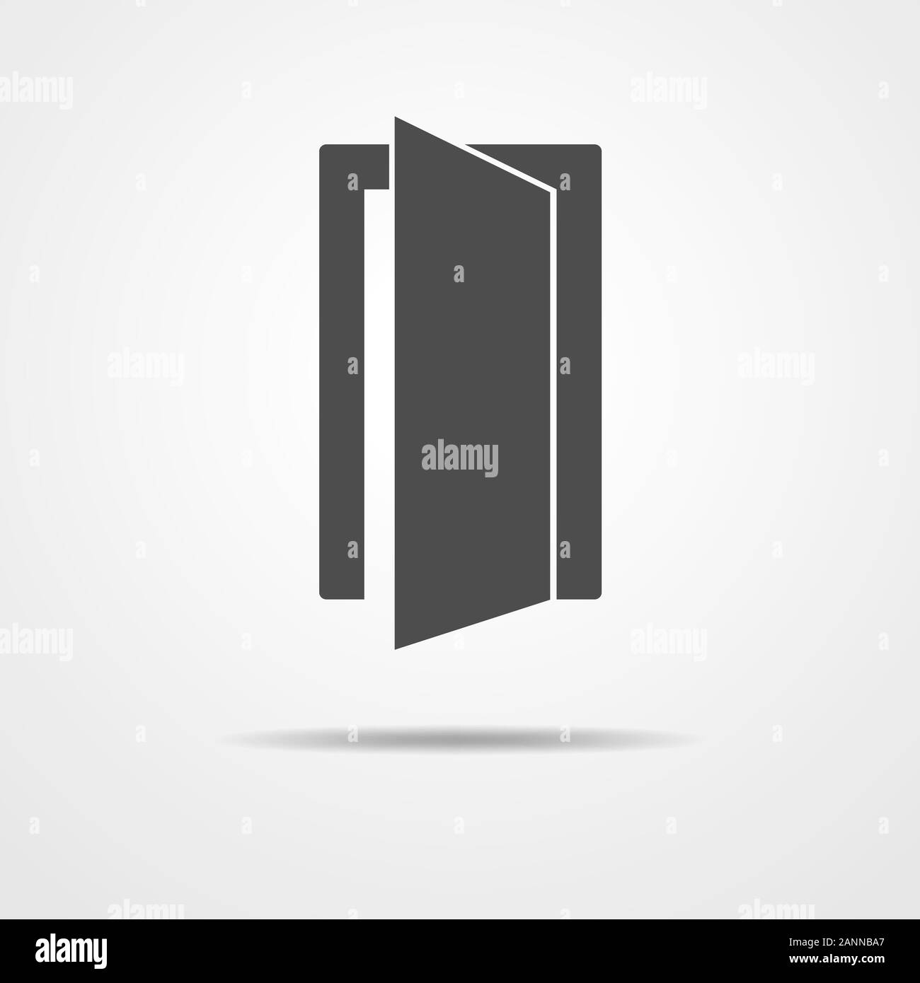Door icon - vector illustration. Simple open door symbol. Gray door sign. Stock Vector