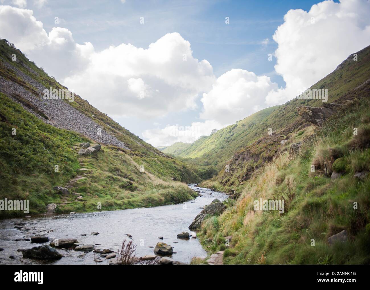 View of Heddon Valley in Exmoor, England, UK - National Trust maintained Stock Photo