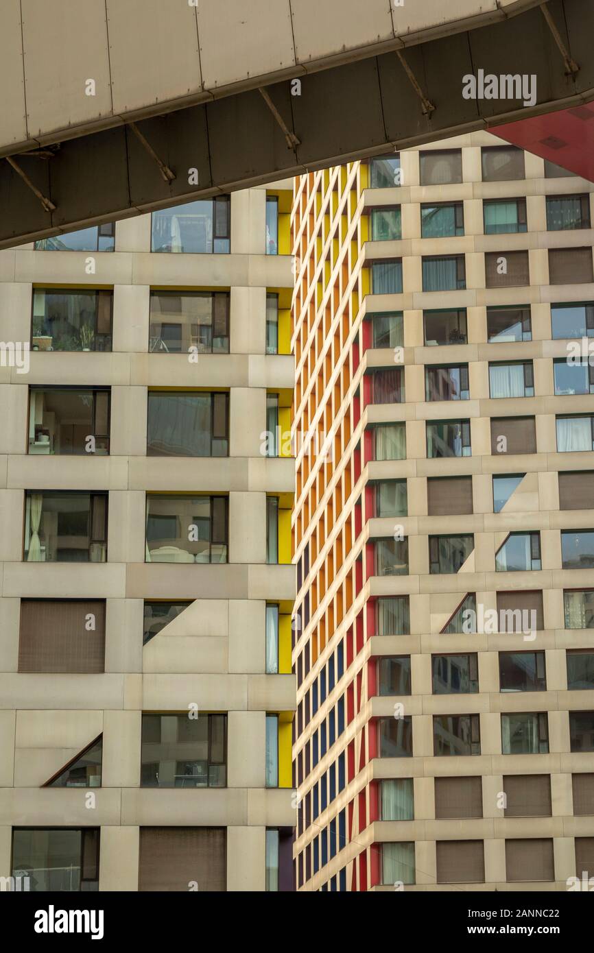 Linked Hybrid building complex built in Beijing, China, designed by Steven Holl Stock Photo