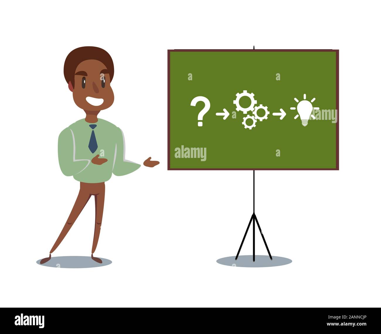 black african american Professor teaching business theories Stock Vector