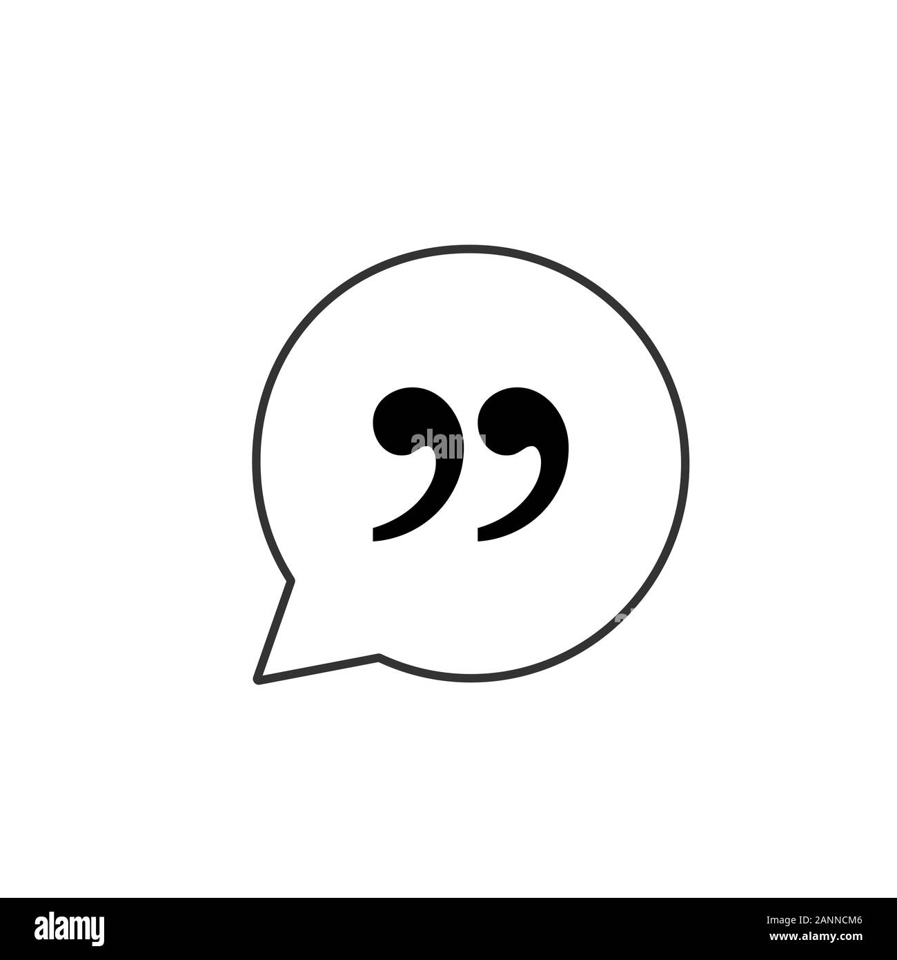 Set of quote mark in bubble, quotes icon vector sign design eps 10 Stock Vector