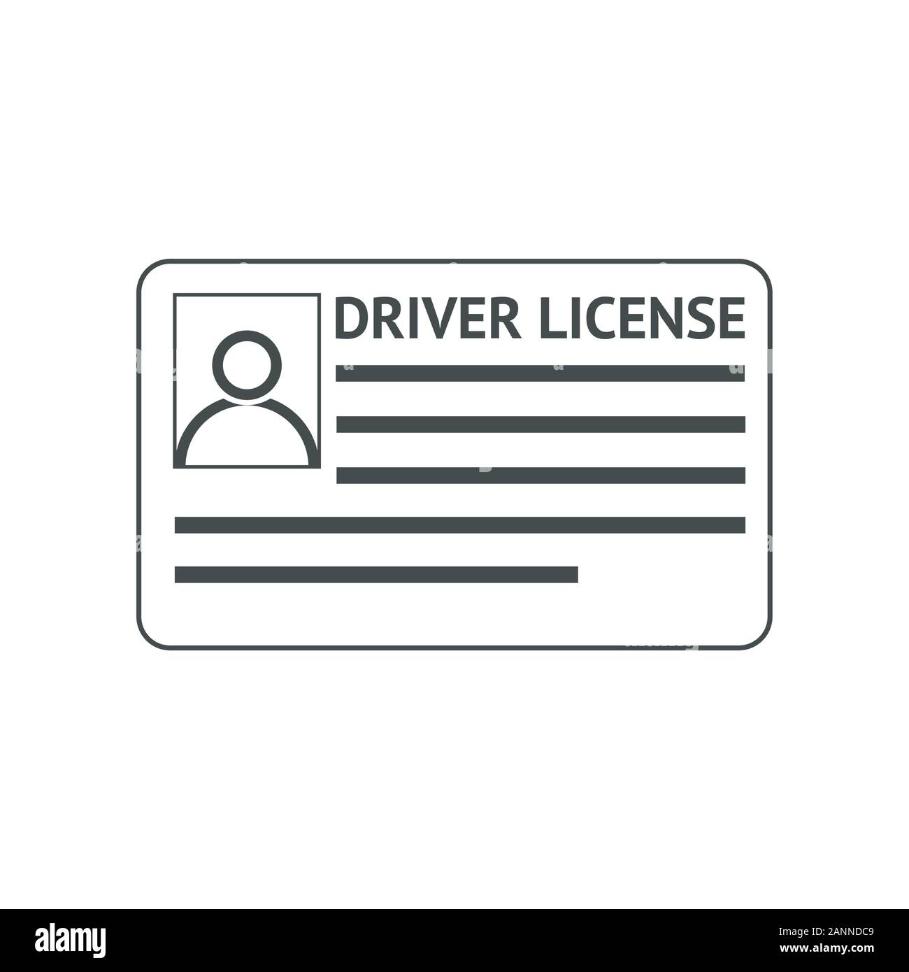 Icon driver's license in flat style, identity card. ID card, identification card, identity verification, person data. Vector illustration. Stock Vector