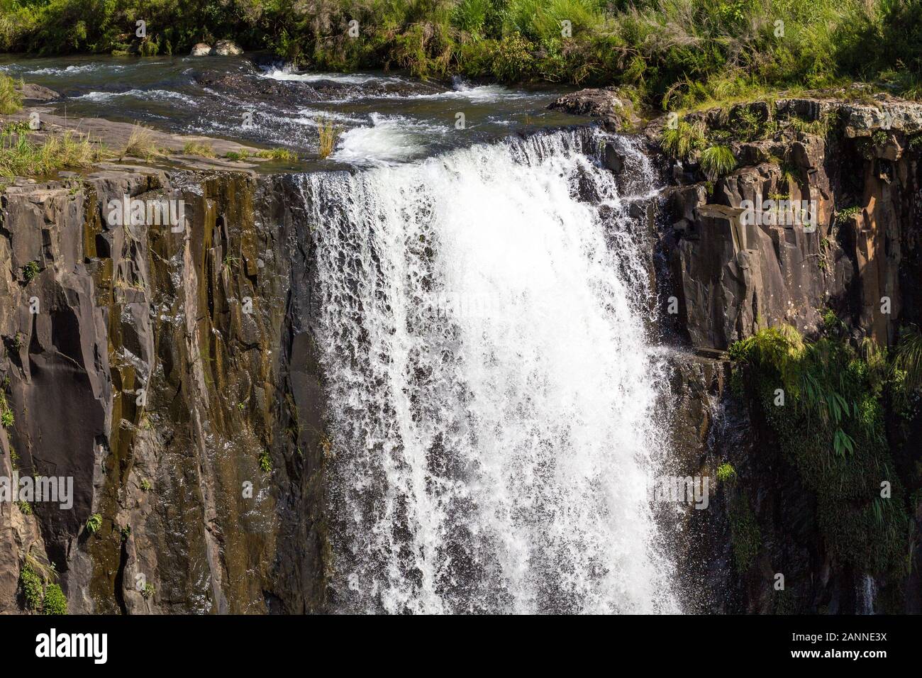 Close up of Sterkspruit waterfall near Monks Cowl in the Kwazulu-Natal Drakensberg, South Africa Stock Photo