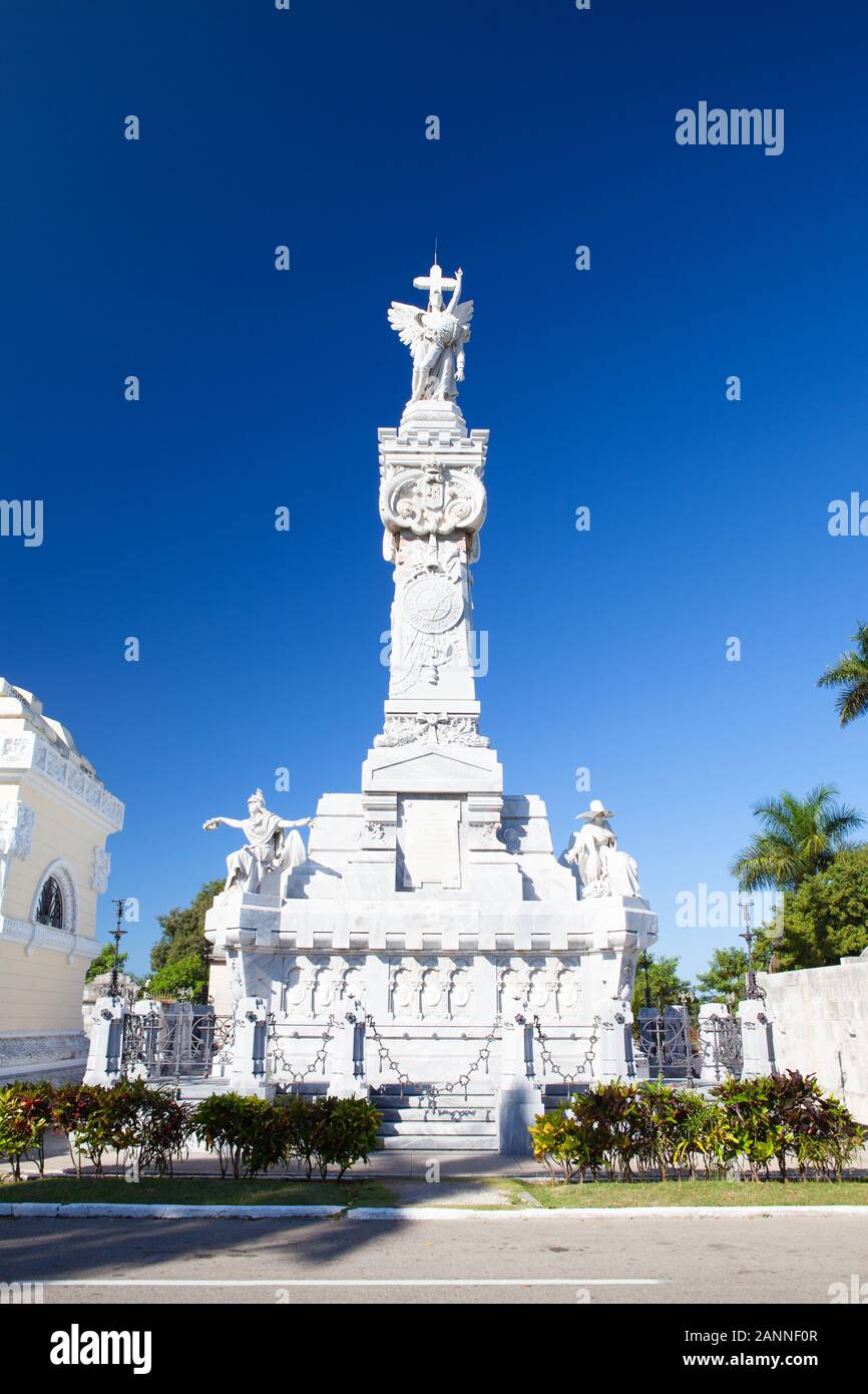 Havana, Cuba - January 21,2017: Necropolis Cristobal Colon.The main cemetery of Havana. The Colon Cemetery  was founded in 1876 in the Vedado neighbou Stock Photo