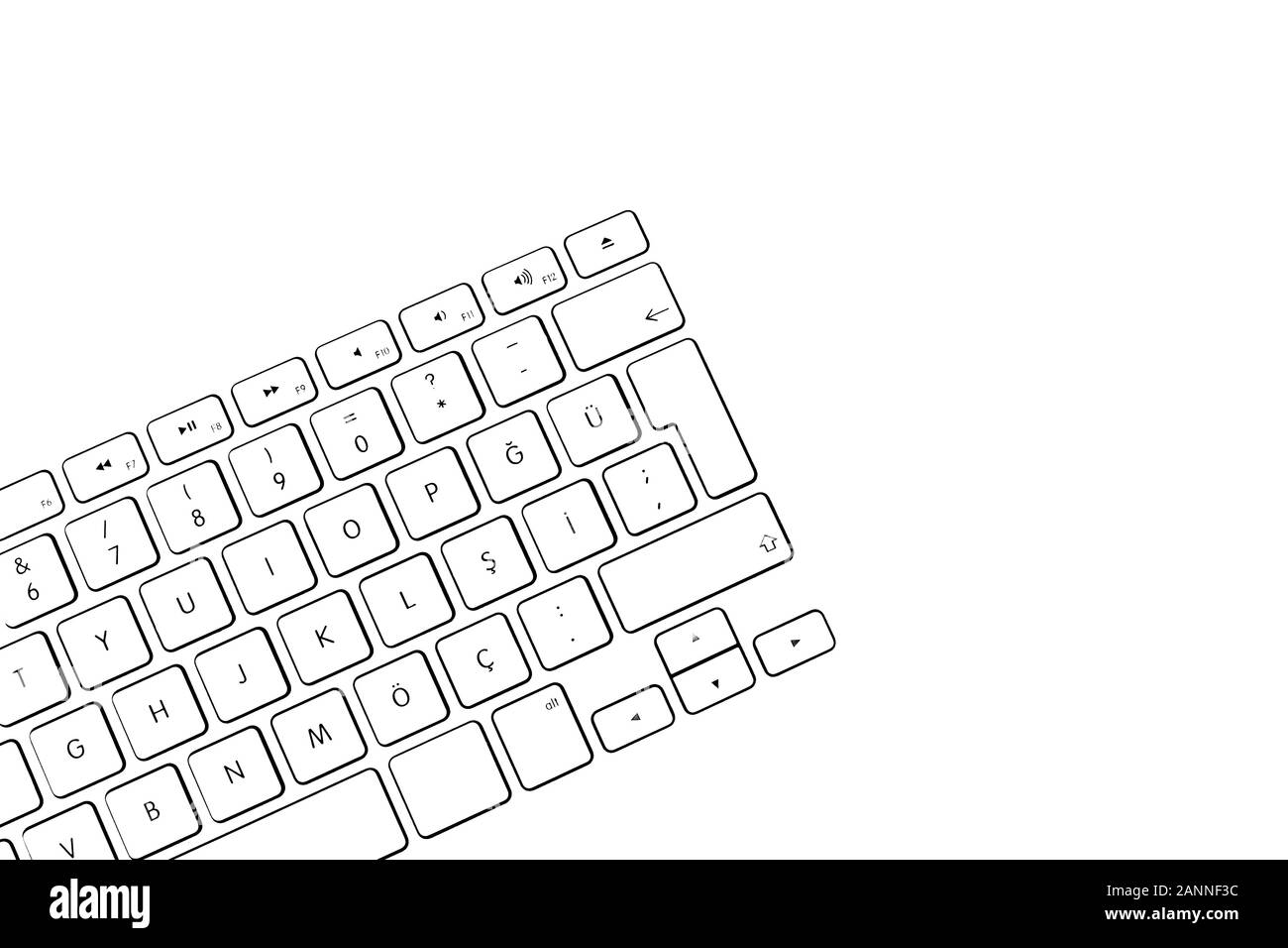 White computer keyboard and keys Stock Photo