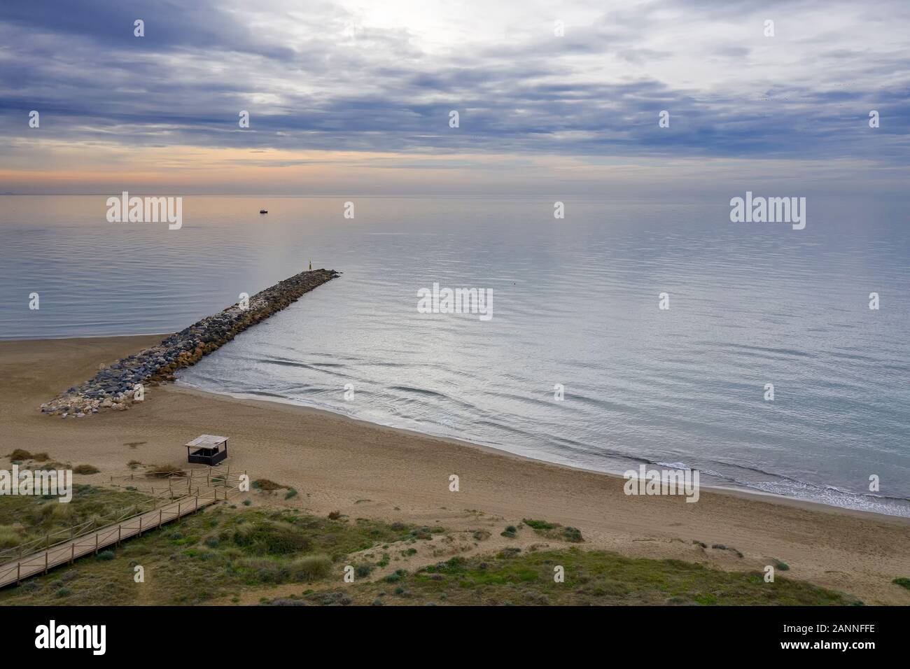 cabopino beach on the coast of Marbella Stock Photo