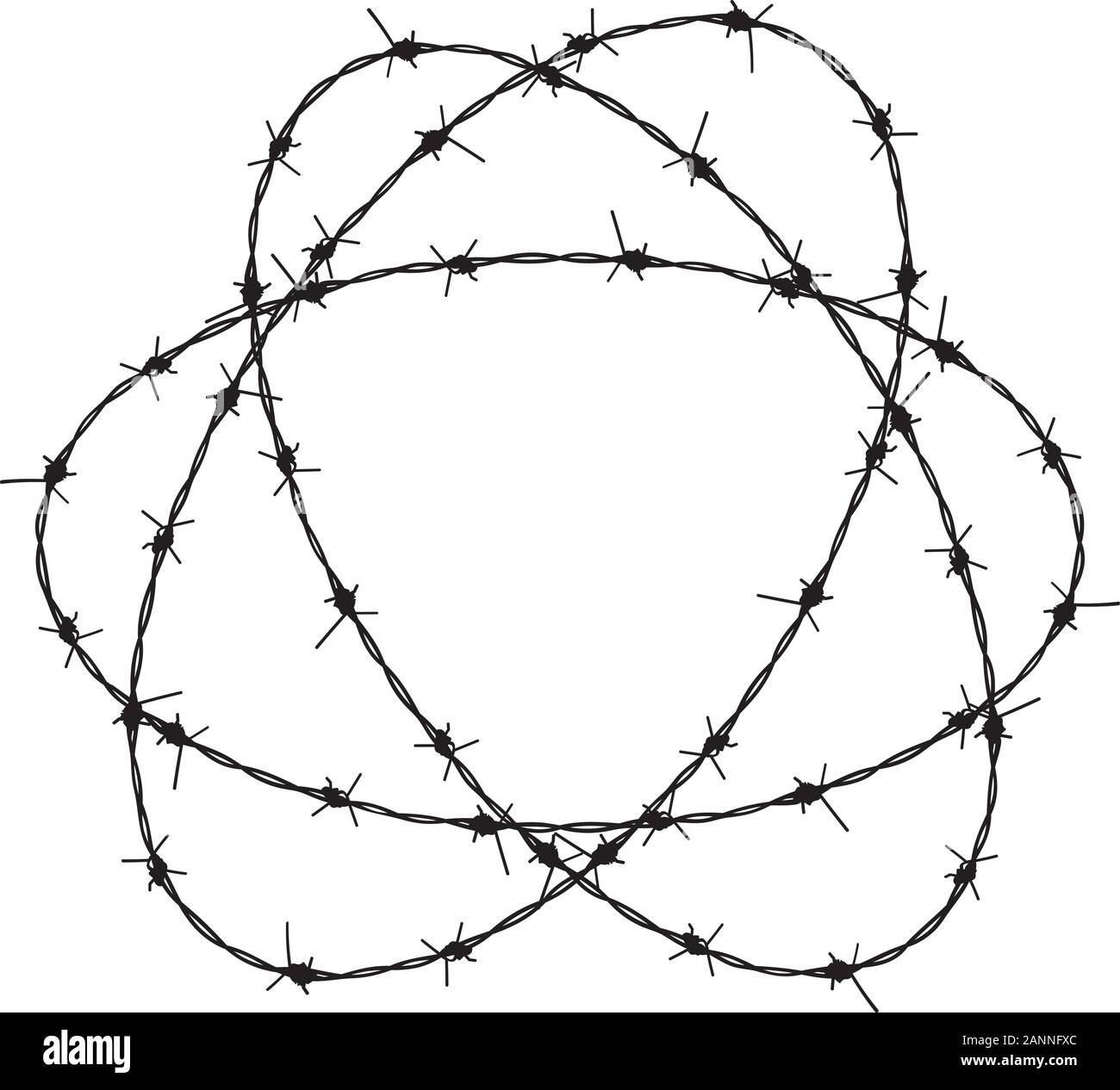 Silhouette barbed wire illustration on white background Stock Vector ...