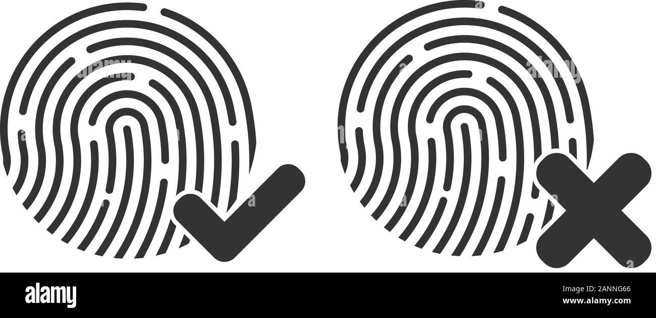 Fingerprint touch ID icon with padlock sign. Lock and unlock. Concept ...