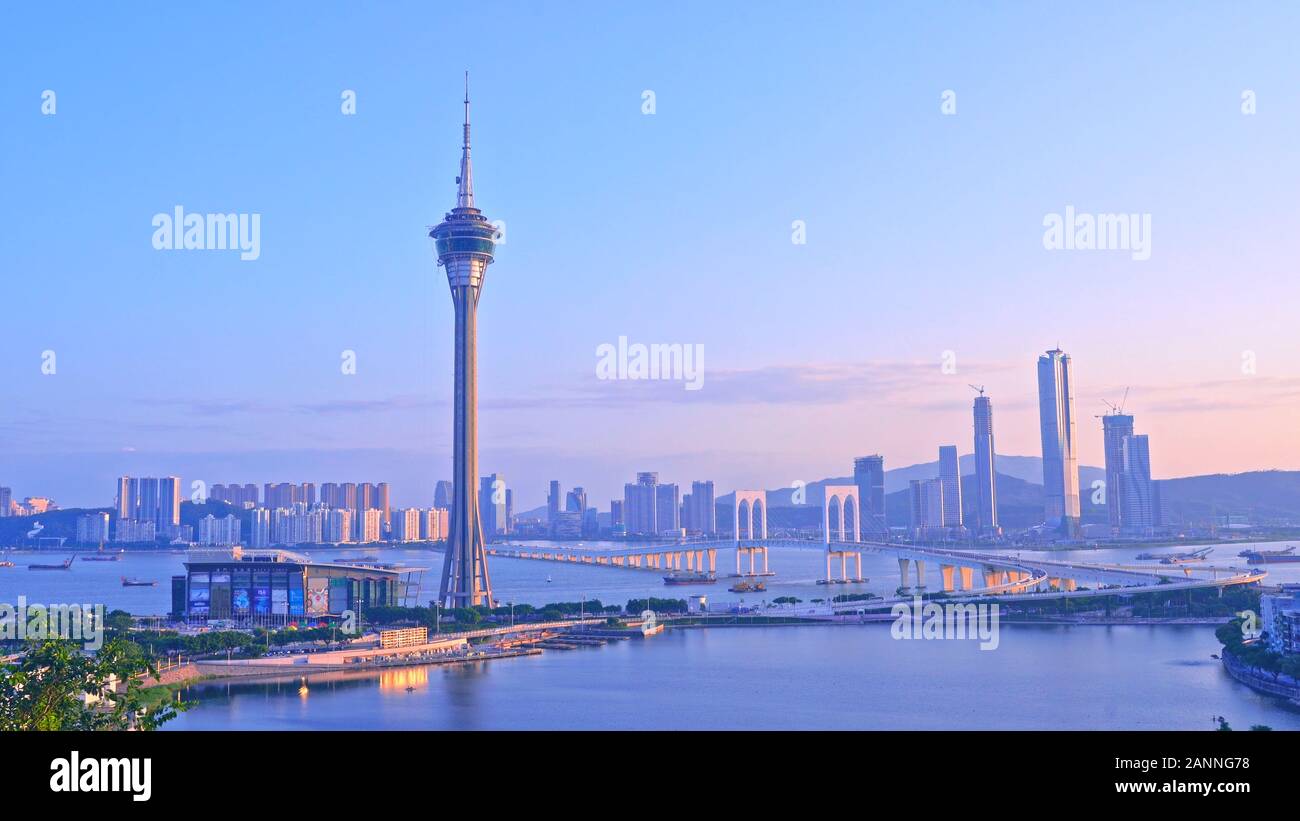 Macao, China - October 15, 2019: Macau (Macao) city skyline during 