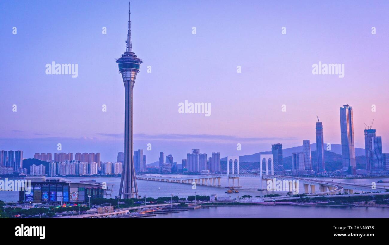 Macao, China - October 15, 2019: Macau (Macao) city skyline during 