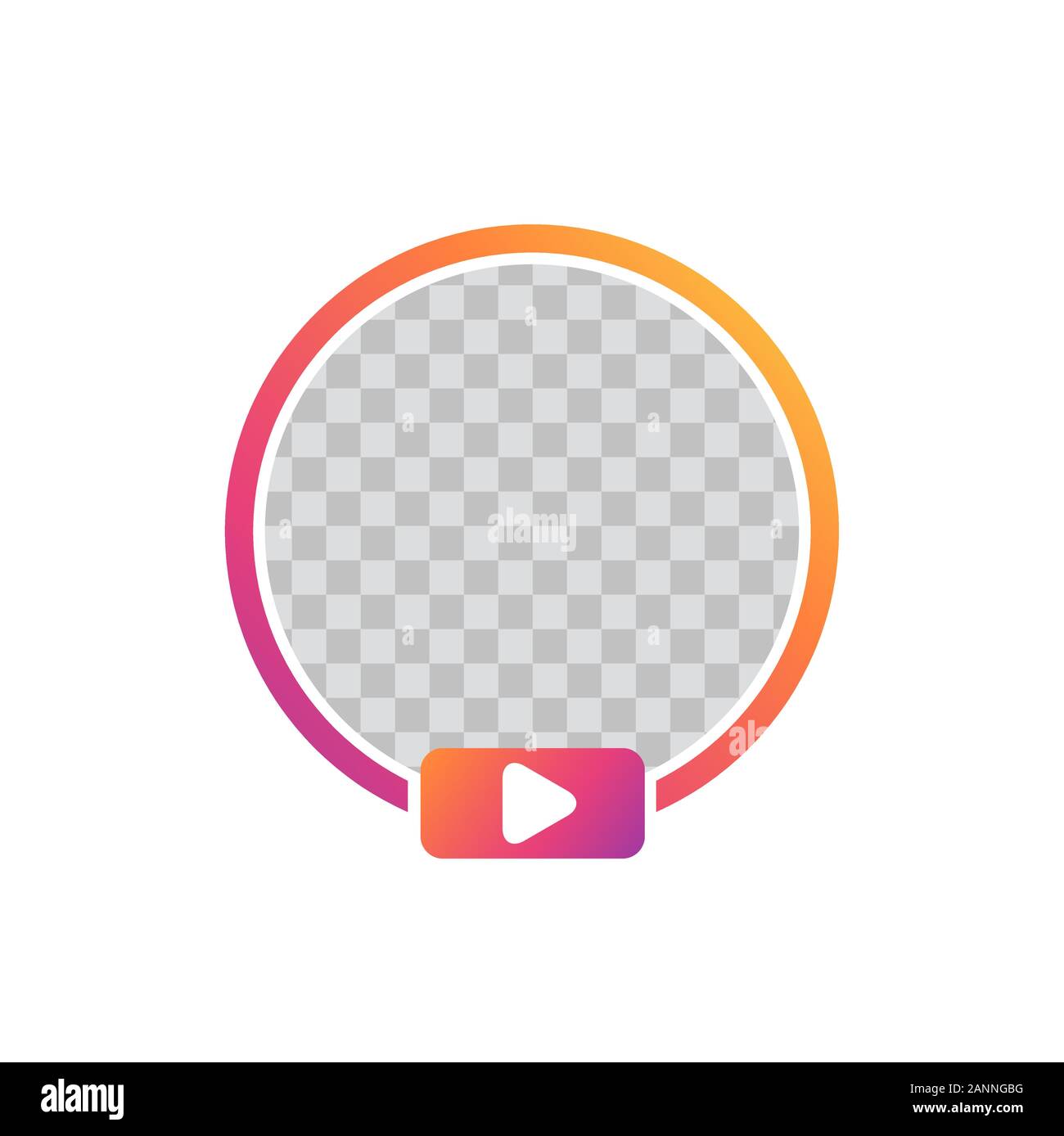 Social media icon avatar stories user video streaming colorful gradient. Vector illustration. Stock Vector