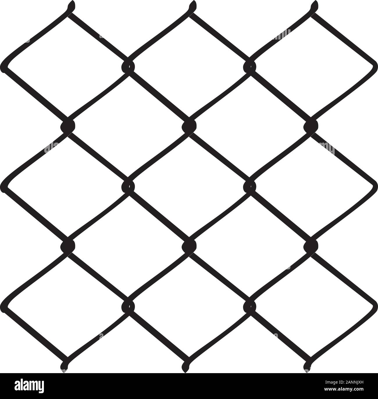 Fence made of metal wire mesh illustration on white background Stock ...