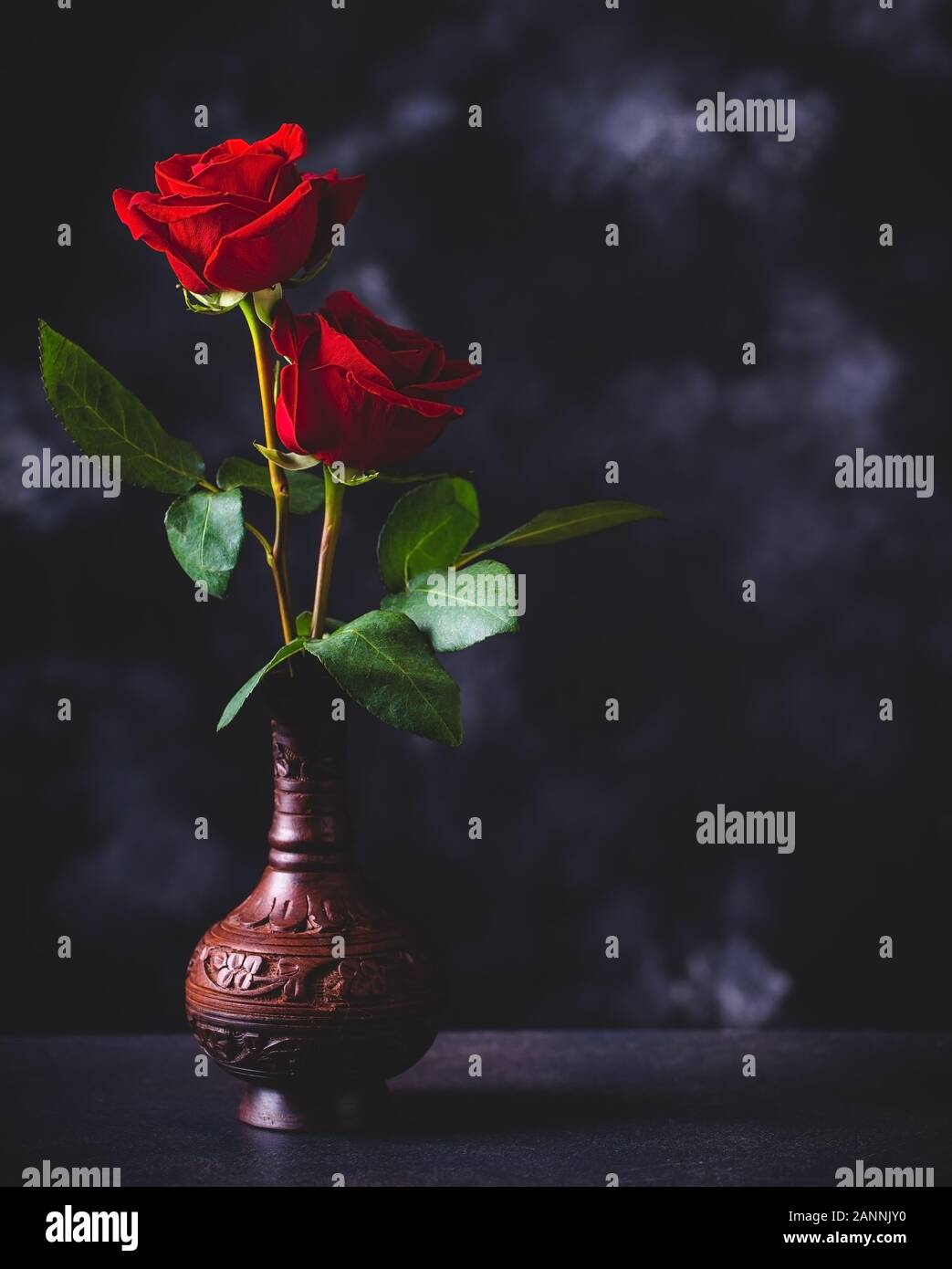 Two dark red roses hi-res stock photography and images - Alamy