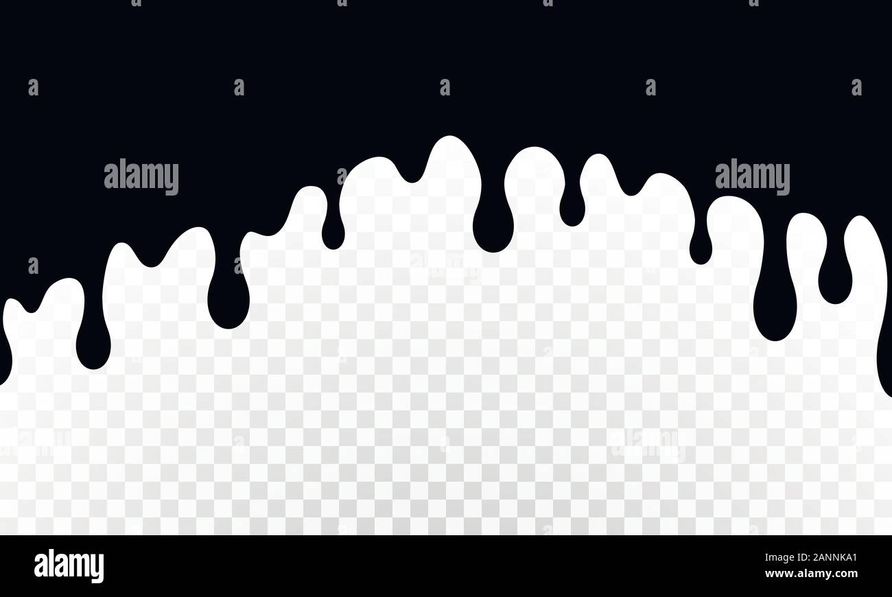 Paint drips pattern. Drops flowing. Current ink or black liquid. Stock Vector