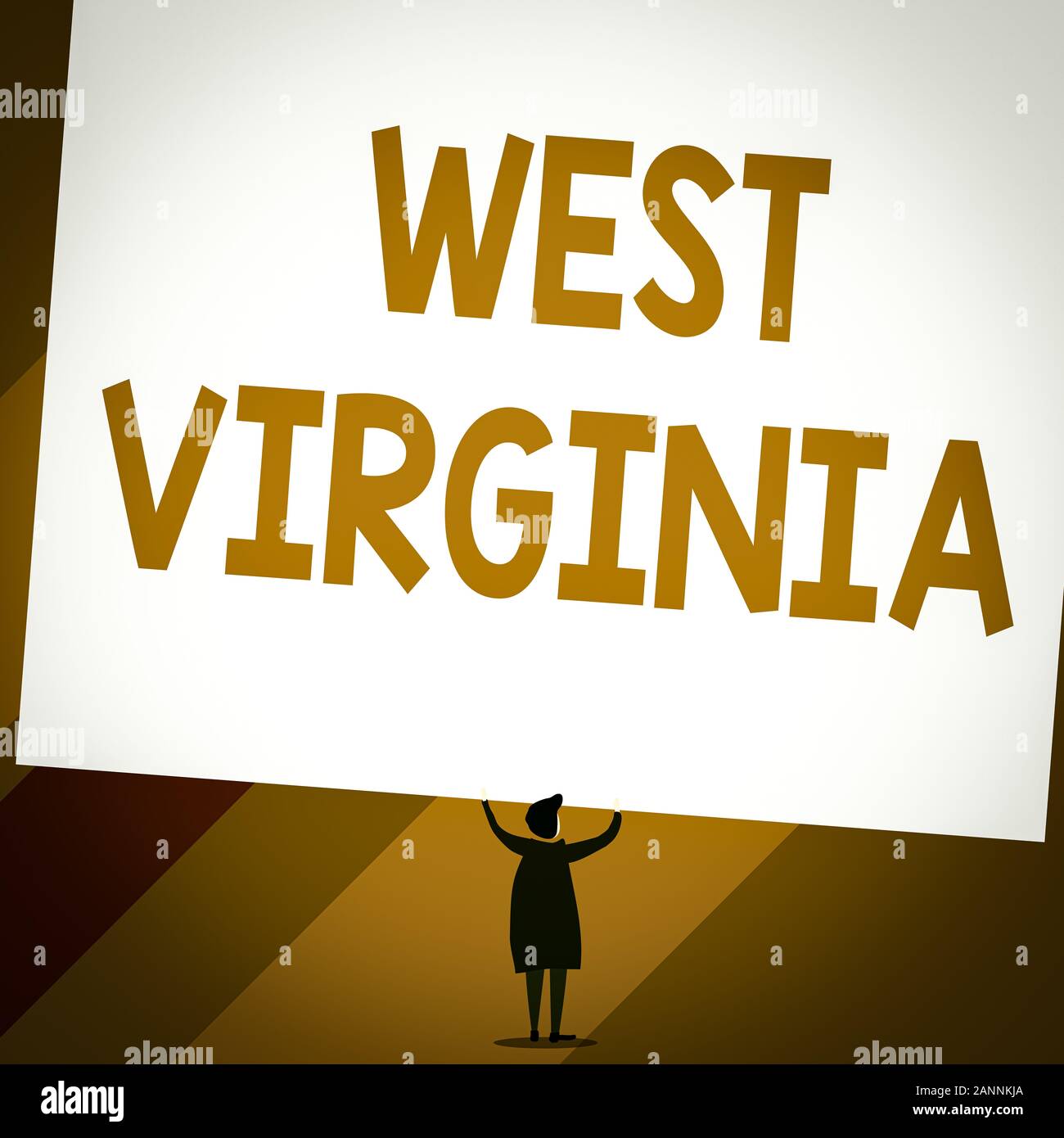 Conceptual hand writing showing West Virginia. Concept meaning United  States of America State Travel Tourism Trip Historical Short hair woman  dress ha Stock Photo - Alamy