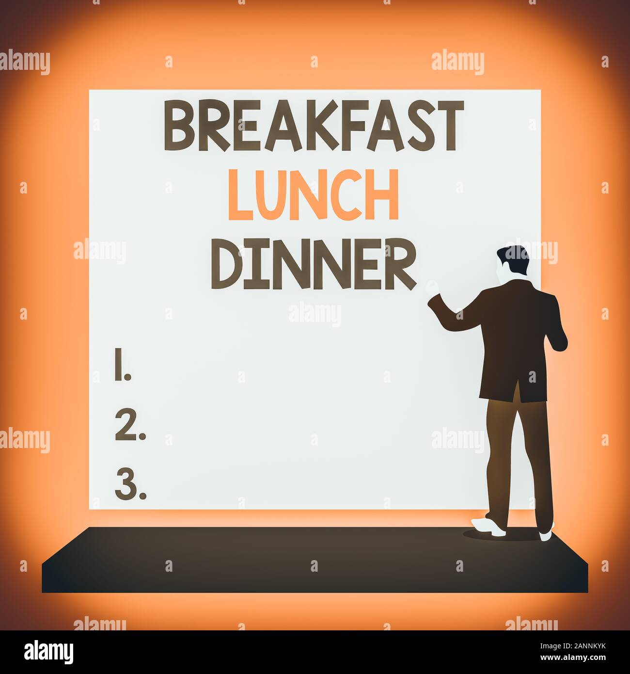 Text sign showing Breakfast Lunch Dinner. Business photo text eating ...