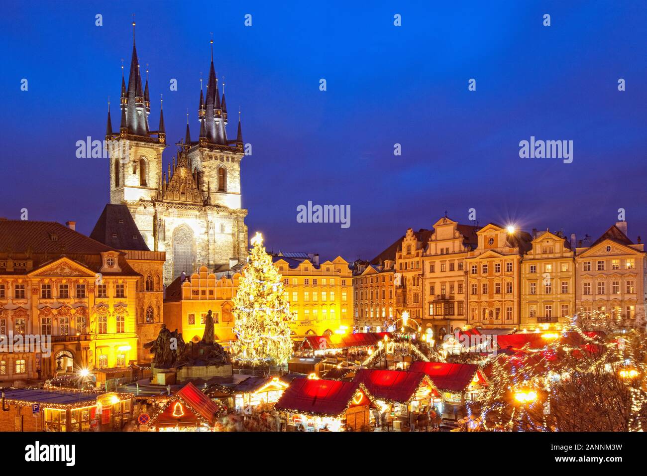 Czech Republic, Prague Christmas Market at the Old Town Square Stock