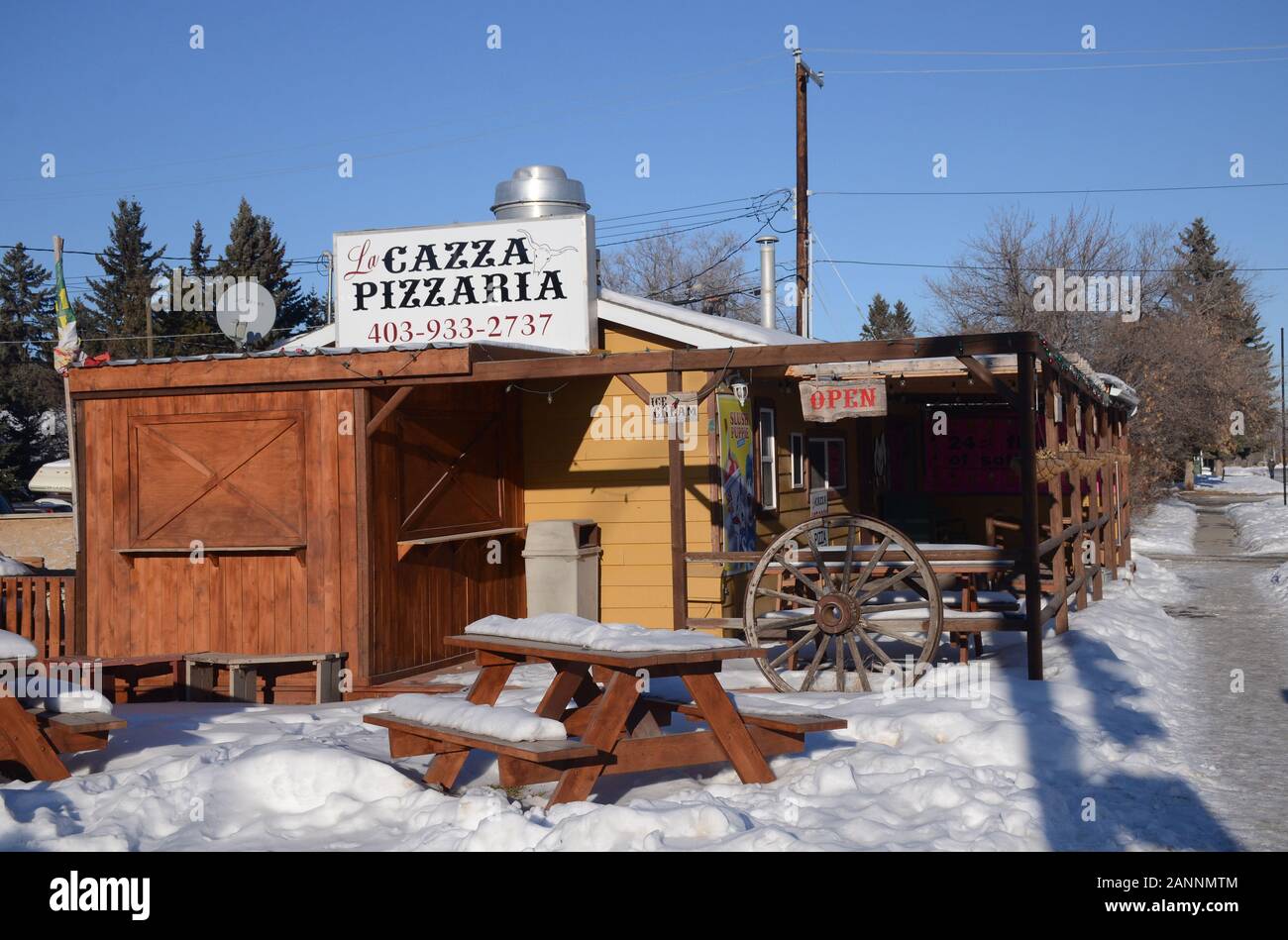 Pizza restaurant, Longview, Alberta Stock Photo