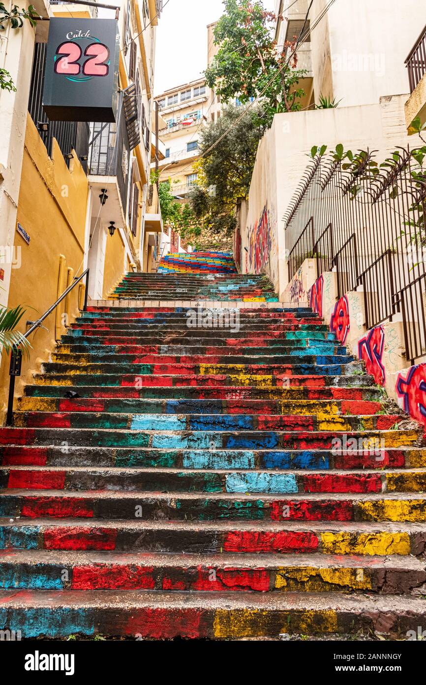 Rainbow stairs people hi-res stock photography and images - Alamy