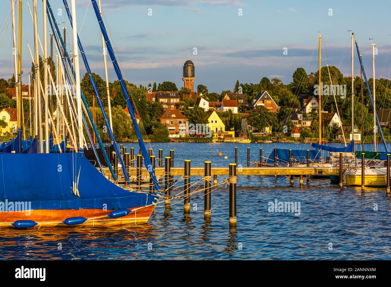 Always nice to look at: the small sailing port in Plön. Stock Photo