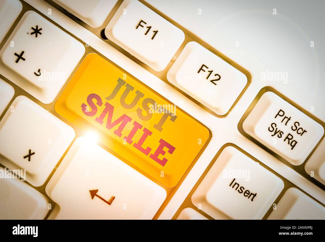 Handwriting text writing Just Smile. Conceptual photo assume a facial