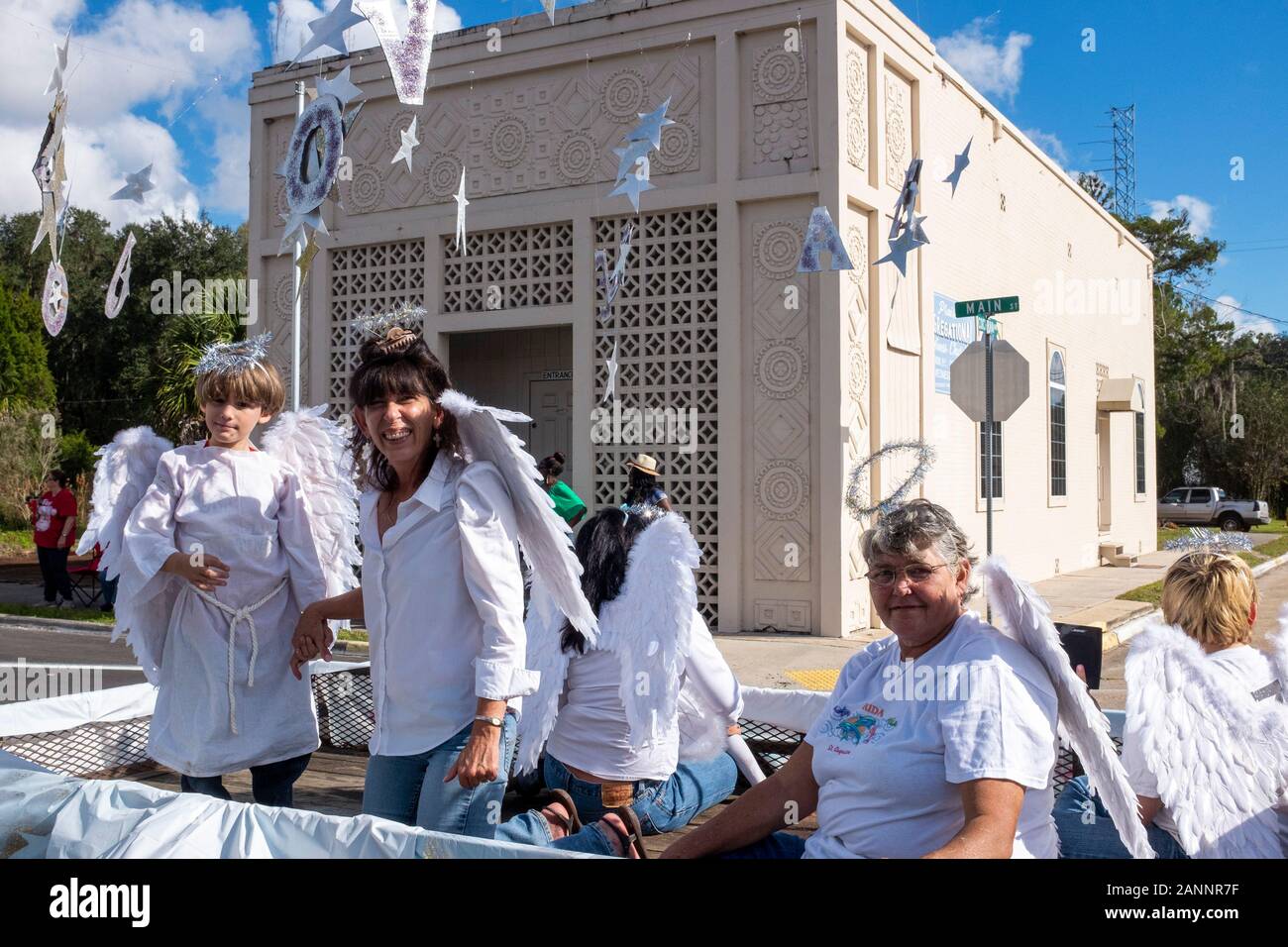 Small town Christmas parade. Hastings, Florida USA Stock Photo