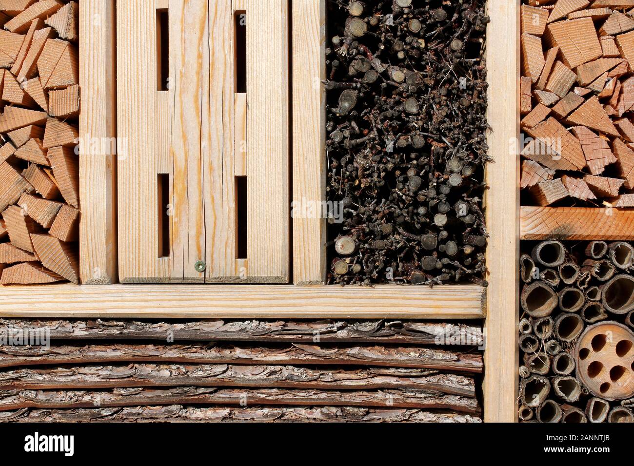 Insect hotel for wintering Stock Photo