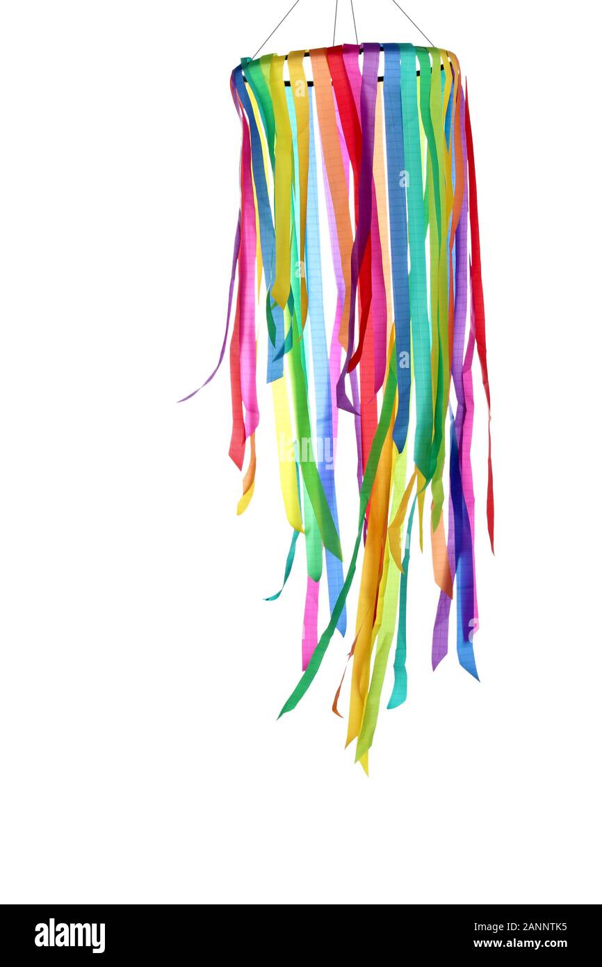 Colorful wind chimes, isolated Stock Photo