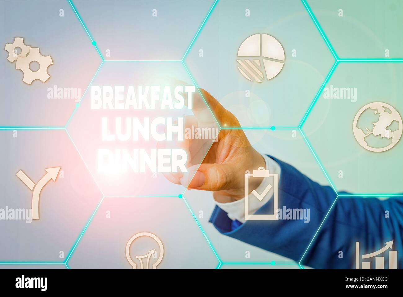 Handwriting text Breakfast Lunch Dinner. Conceptual photo eating your ...