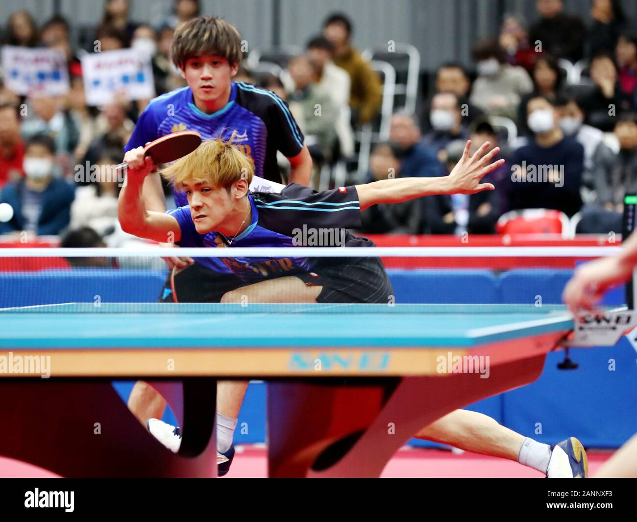 Osaka, Japan. 17th Jan, 2020. 江藤慧/Kei Eto & 松下大星/Taisei Matsushita Table  Tennis : All Japan Table Tennis Championships 2020 Men's Doubles  quarter-final at Maruzen Intec Arena Osaka in Osaka, Japan . Credit: