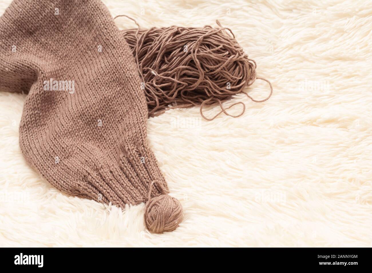 Ball and threads for knitting. Stock Photo