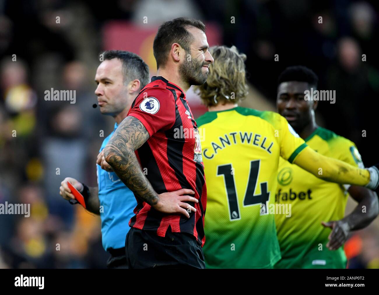Bournemouth S Steve Cook During The Premier League Match At The Vitality Stadium Bournemouth Stock Photo Alamy