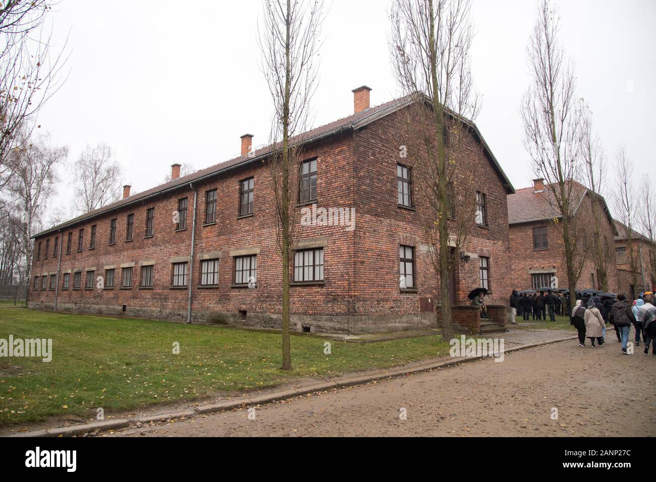 Block 8 (Barrack 8) in Nazi German Konzentrationslager Auschwitz I Stammlager (Auschwitz I concentration camp the main camp) from May 1940 to January Stock Photo