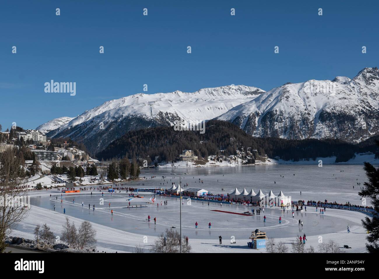 The Lausanne 2020 Youth Olympic Games on the 12h January 2020 at Lake St  Moritz in Switzerland. Photo by Sam Mellish Stock Photo - Alamy