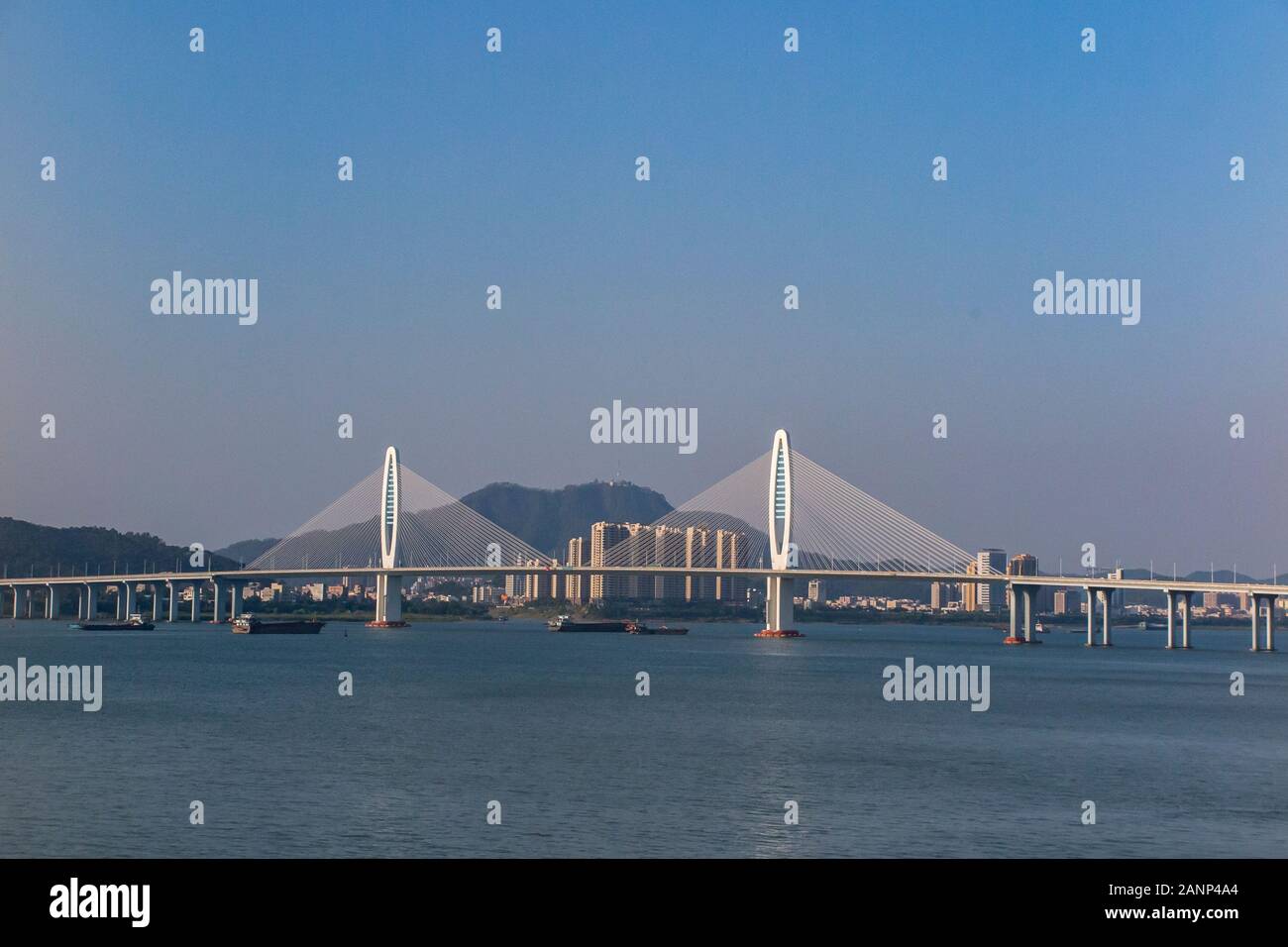 The Zhaoqing to Yuejiang suspension bridge, China Stock Photo Alamy