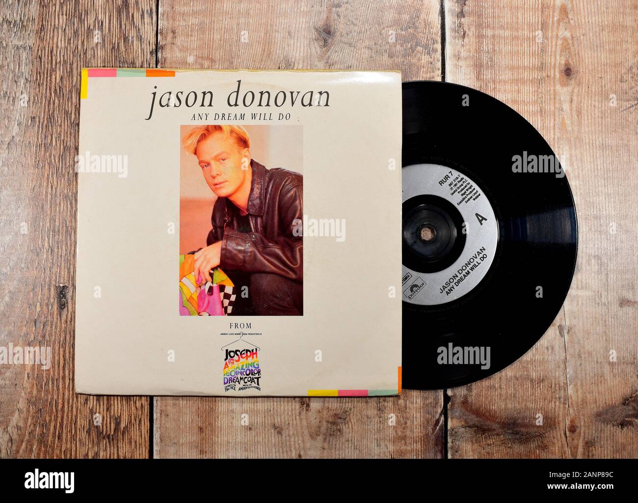 Jason Donovan 7inch single, Any dream will do Stock Photo - Alamy