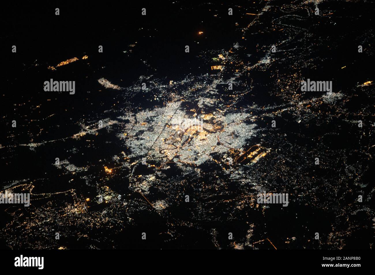 IRAQ - 4 Jan 2020 - Baghdad Iraq as seen by an astronaut on the International Space Station Stock Photo
