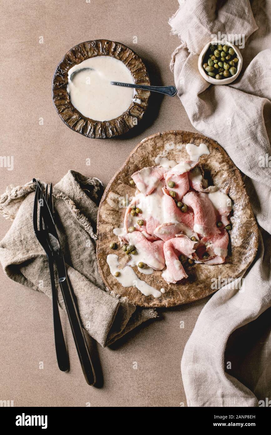 Vitello tonnato sliced veal Stock Photo Alamy