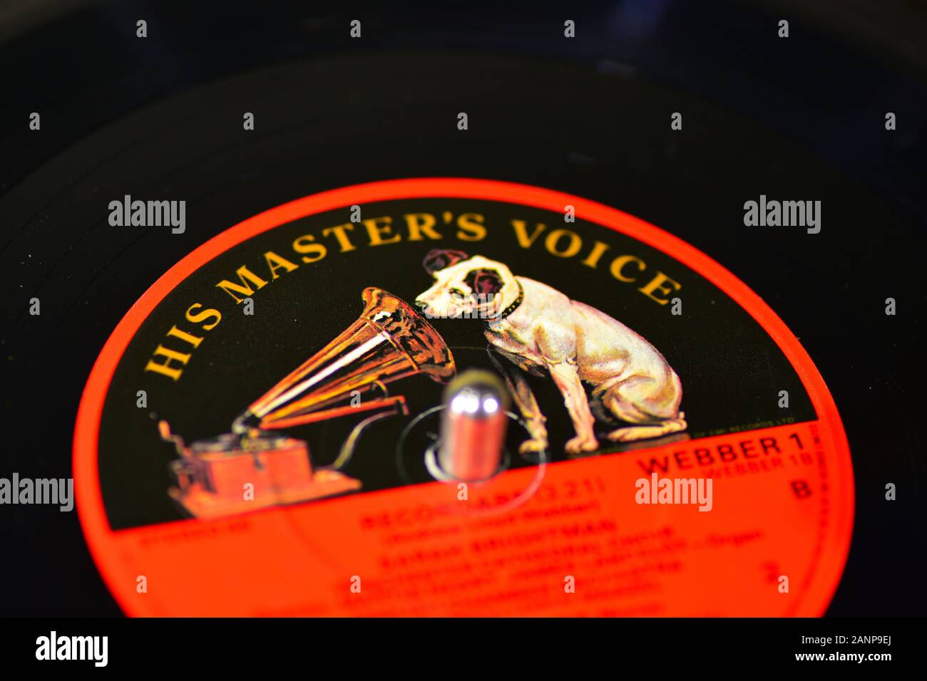 His masters voice 7inch record Stock Photo Alamy