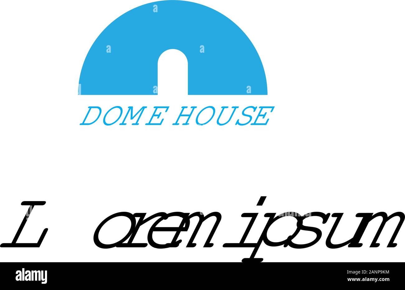 logo design with eskimo house icon, blue color Stock Vector