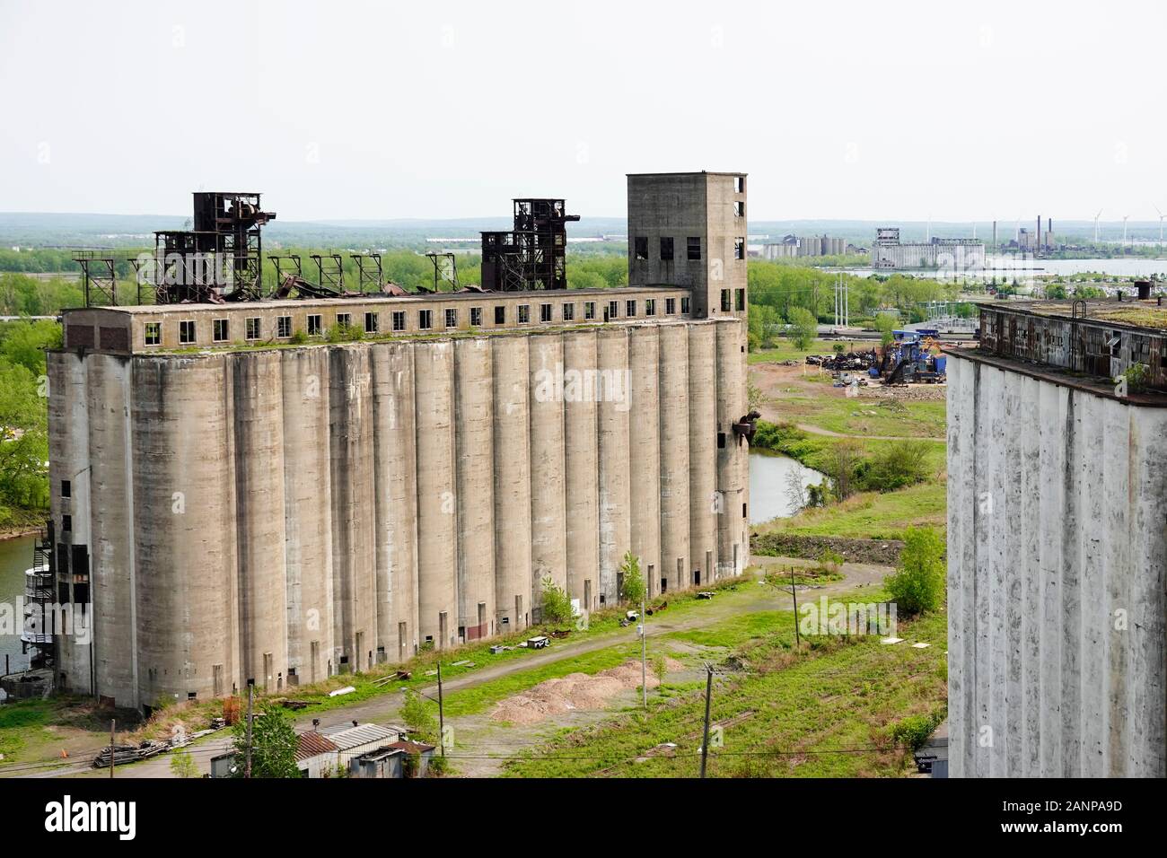 Grain silos in Buffalo New York Stock Photo