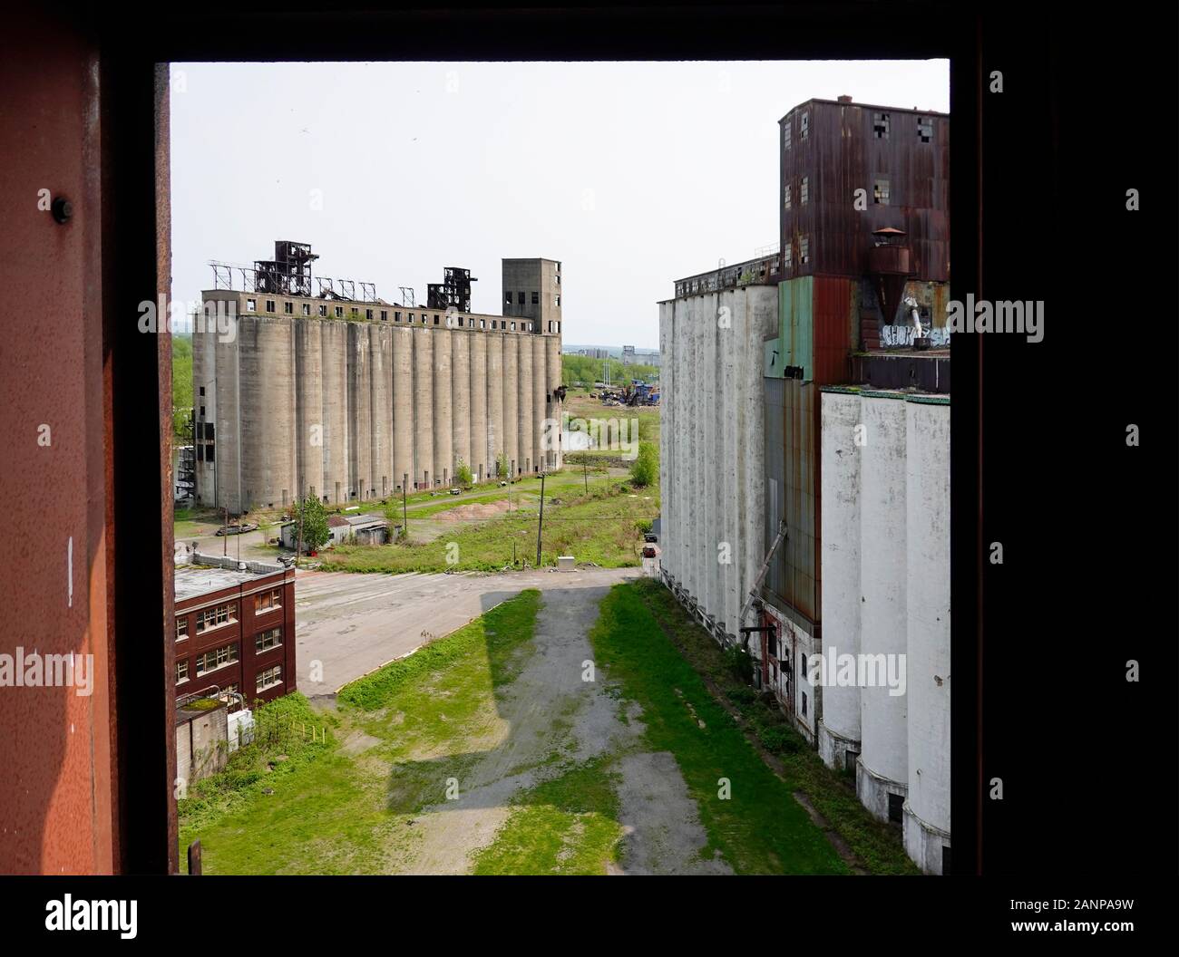 Grain silos in Buffalo New York Stock Photo