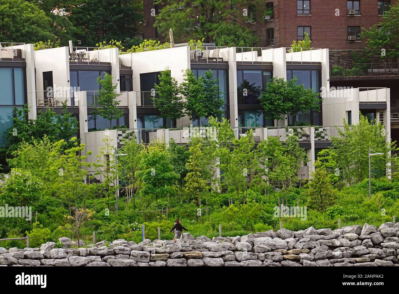 modern contemporary condos in Brooklyn Bridge Park NYC Stock Photo